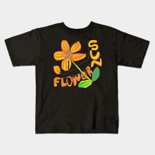 sunflower, flowers, one line drawing Kids T-Shirt